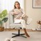 Adjustable Height Rocking Criss Cross Legged Armless Chair with Metal Base and Ergonomic Backrest